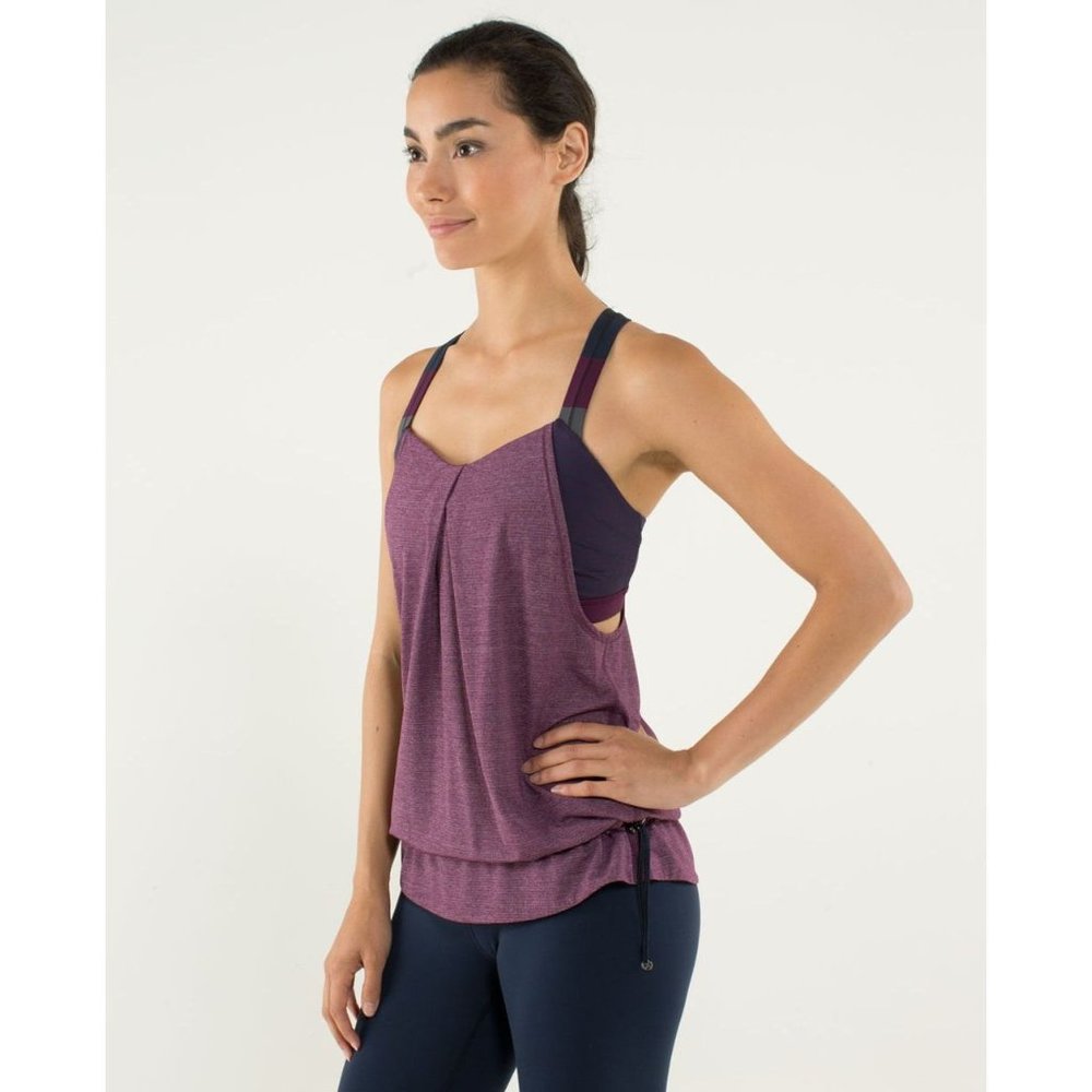 LULULEMON Heathered Plum  Rest Less Tank Top sz 6